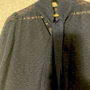 Sheer dark-blue shirt